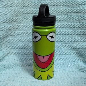 Disney Kermit The Frog Green Stainless Water Bottle with Character Accent